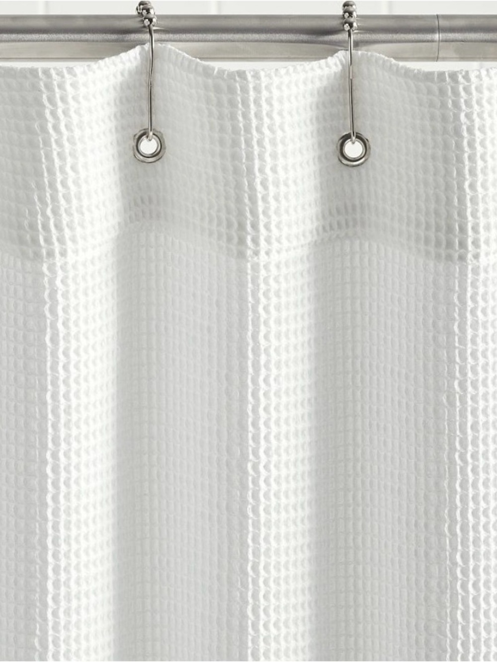 Pottery Barn White Waffle Weave Shower Curtain
